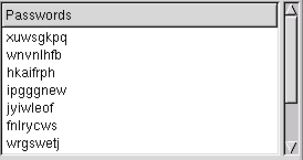 Password list window